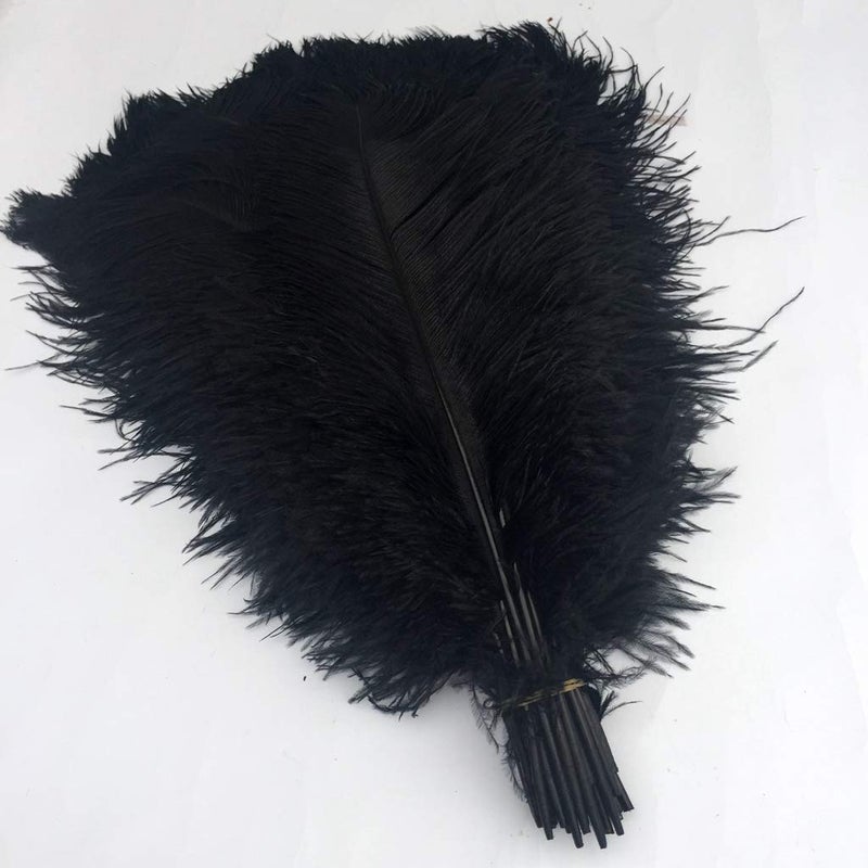 Shekyeon 16-18inch Gold Ostrich Feathers DIY Craft Large Feather for Wedding Party Centerpicecs Flower Arrangement and Easter Gatsbi Decortion Pack of 10 - Image 2